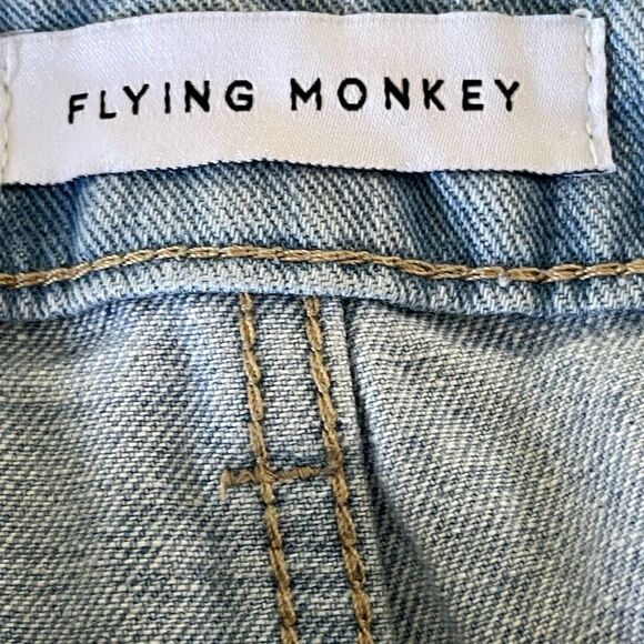 Flying Monkey Distressed straight leg Cotton Denim Jeans - Picture 7 of 8